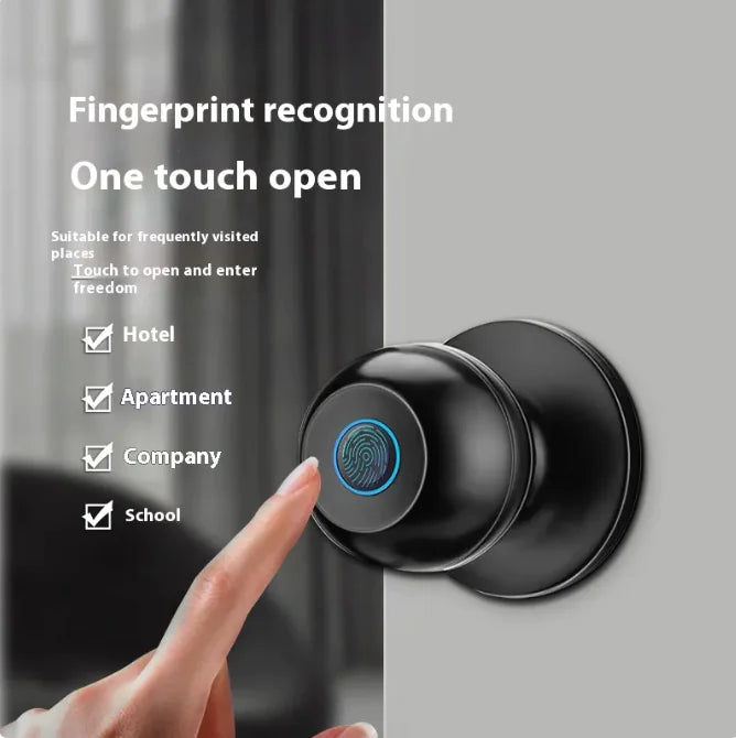 Smart Round Fingerprint Door Lock – One-Touch Ball Lock for Home Security