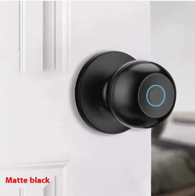 Smart Round Fingerprint Door Lock – One-Touch Ball Lock for Home Security