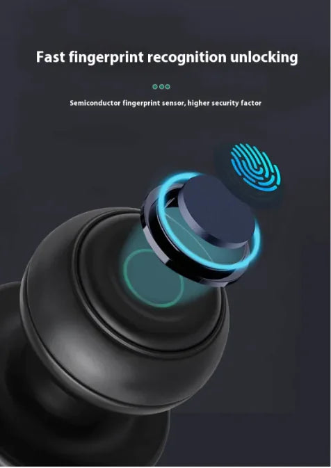 Smart Round Fingerprint Door Lock – One-Touch Ball Lock for Home Security